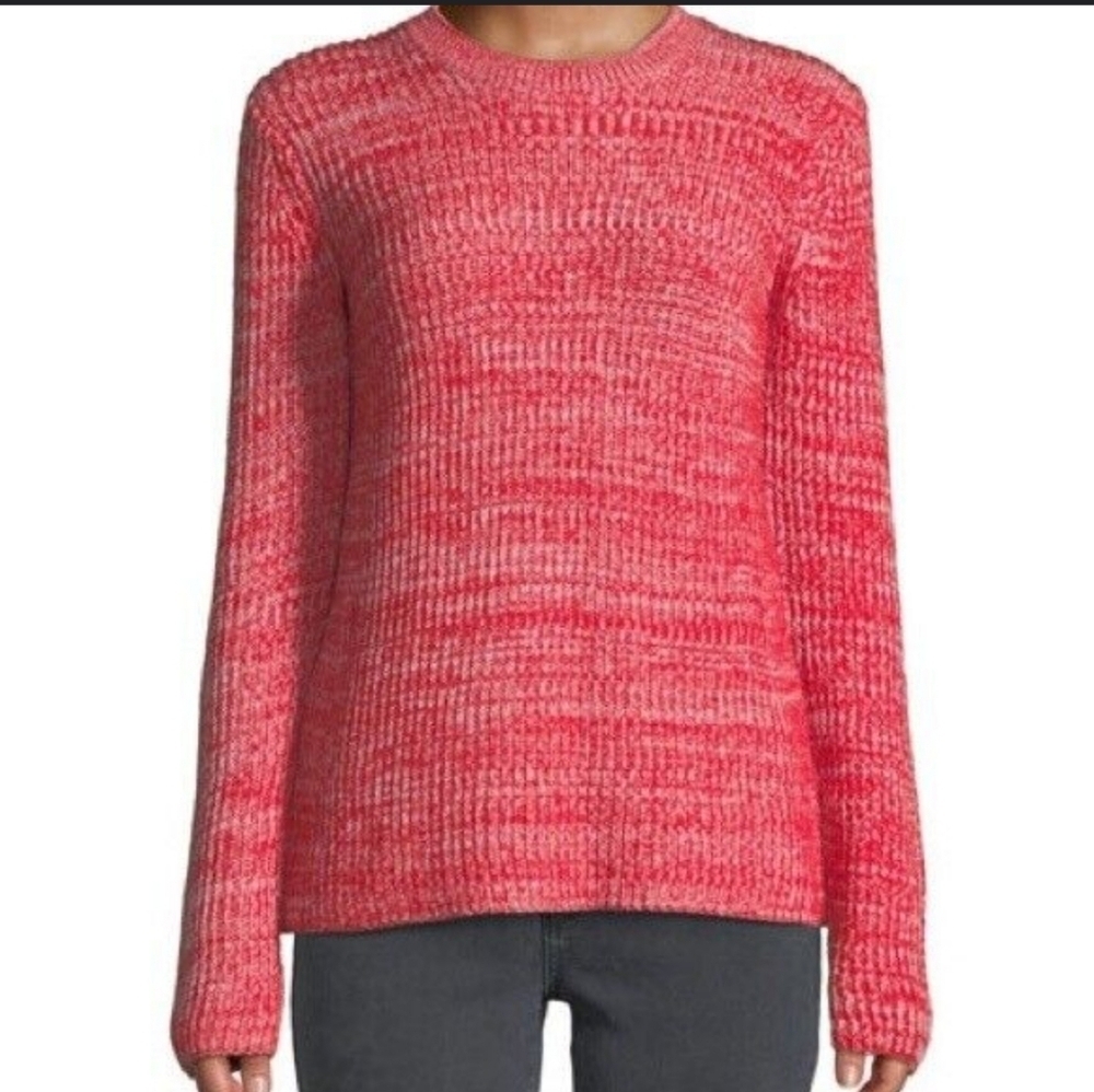 Derek Lam 10 Crosby bicolor ribbed crewneck 100% merino wool pullover sweater L